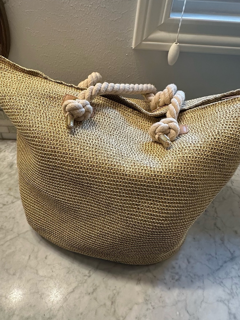 Summer Gold Straw Tote Bag